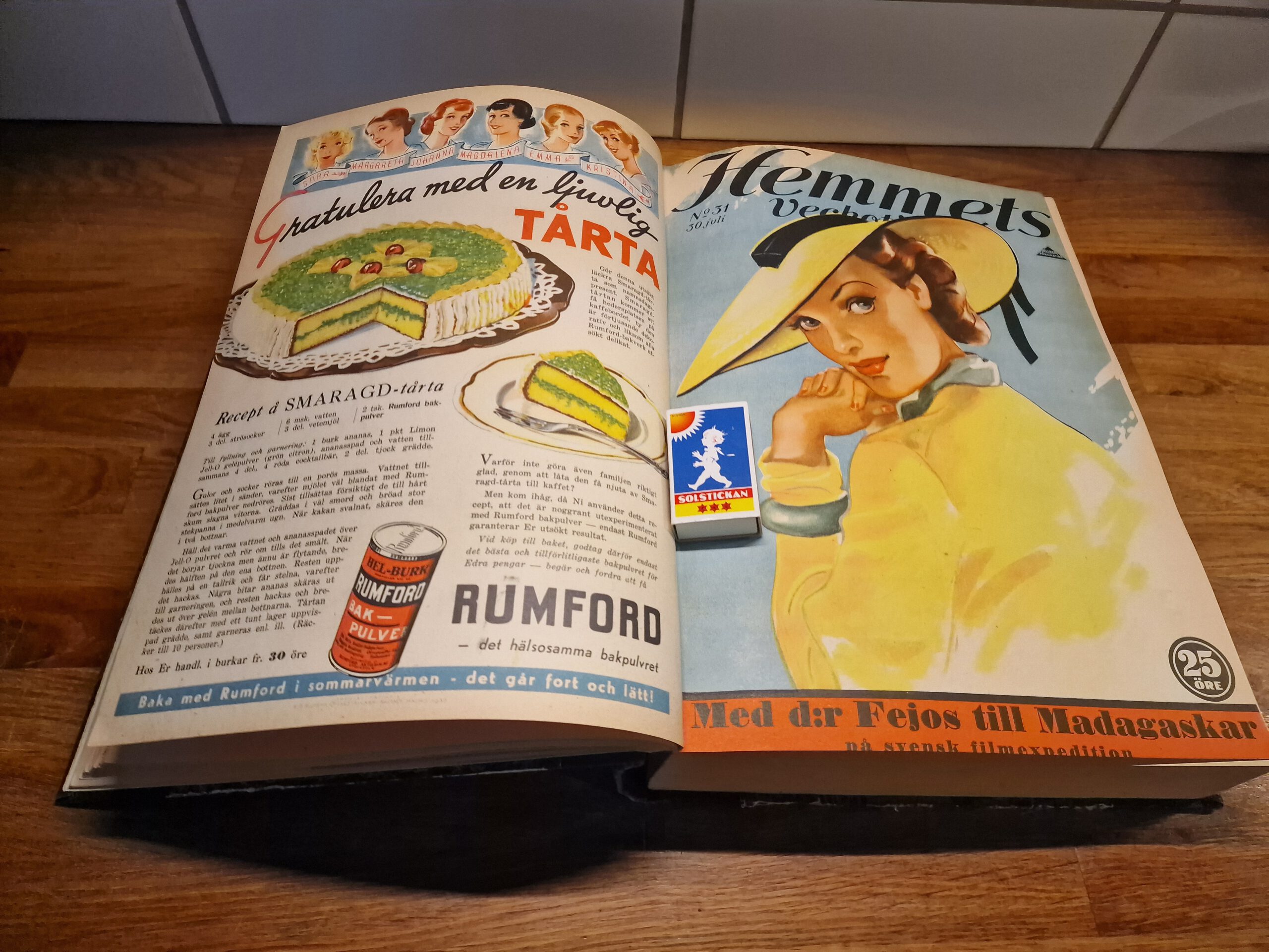 5506) Hemmets Veckotidning från 1937 nummer 27-53 i bokform 160 kr.